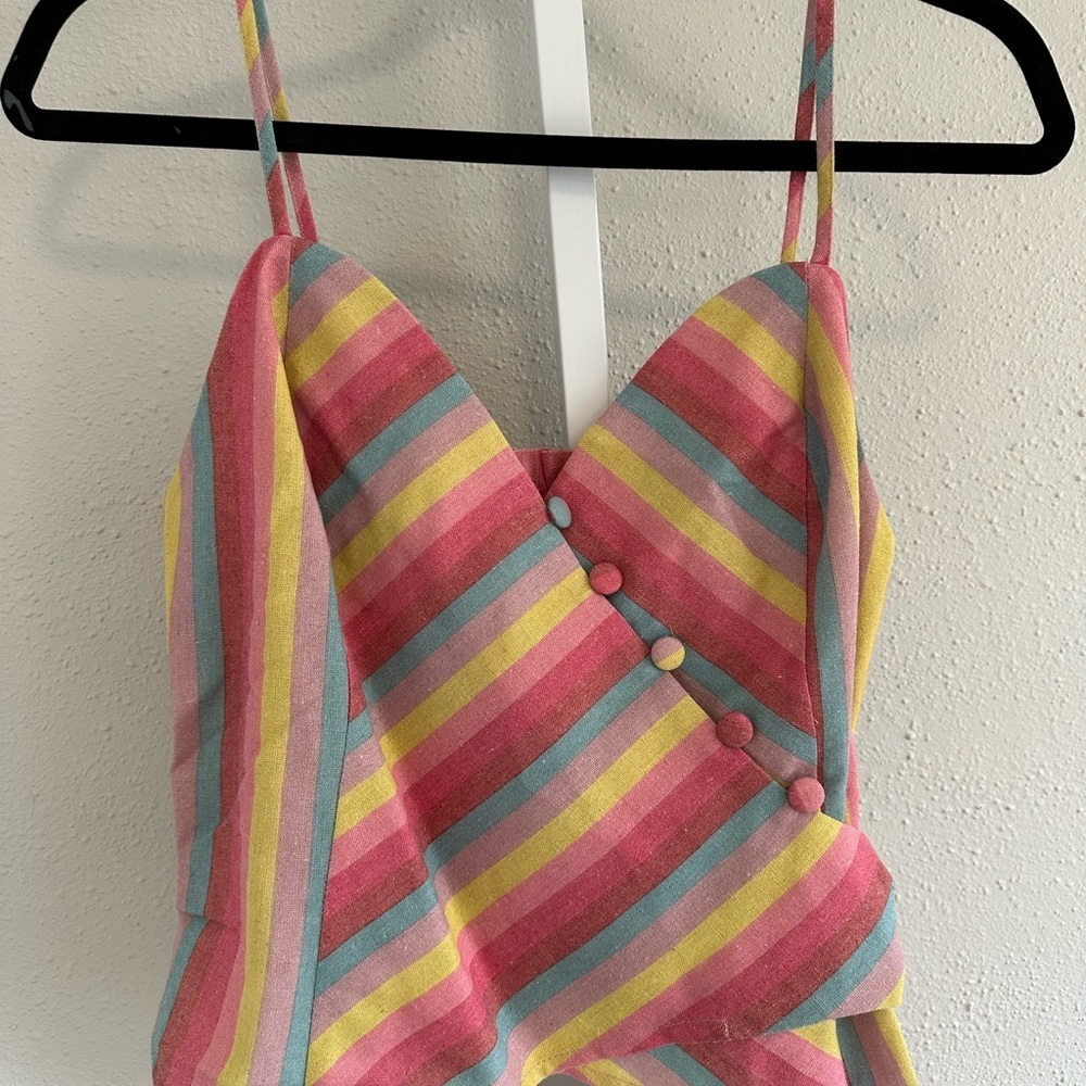 Anthropologie Moon River Large adjustable spaghetti strap crop blouse